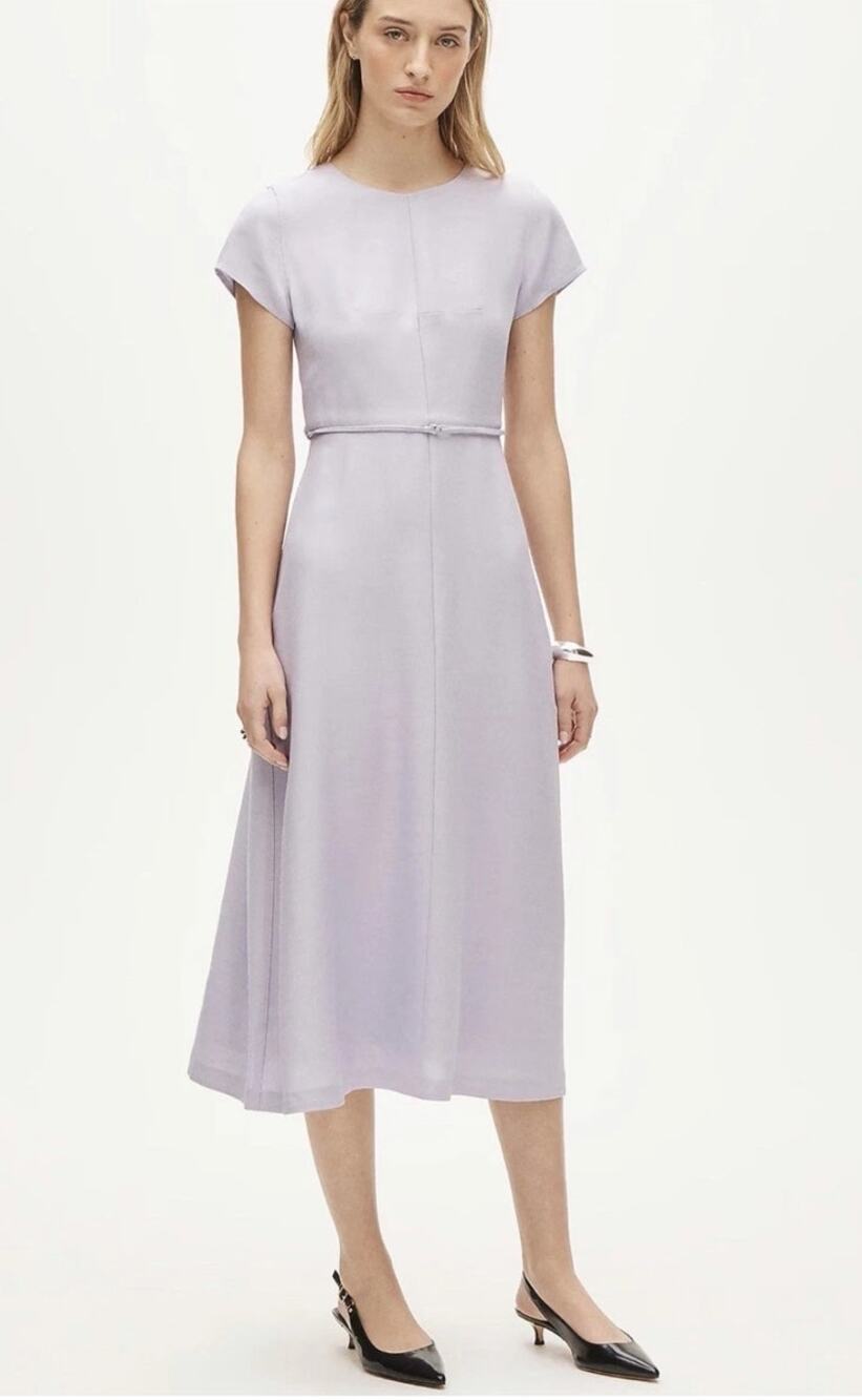 NWT J. Crew Mathilde Dress In Luster Canvas Lavender Blush 16